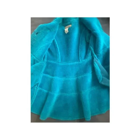 Girls Widgeon Kids Aqua Ruffled Winter Peacoat: Size 6 - Picture 2 of 7